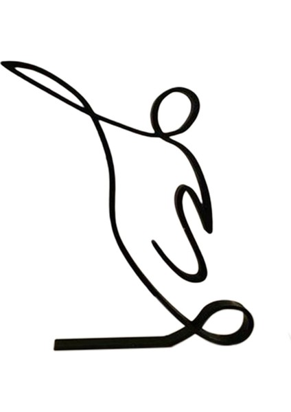 Zarif Atlet Hattı Heykel Teli Sanat Mutfak Masası Futbol Için Heykelcik Silüet 20CMX15CMX1.5CM (Yurt Dışından)