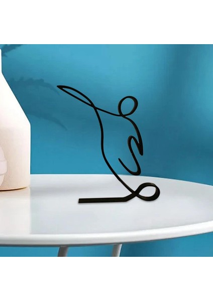 Zarif Atlet Hattı Heykel Teli Sanat Mutfak Masası Futbol Için Heykelcik Silüet 20CMX15CMX1.5CM (Yurt Dışından) fiyatları