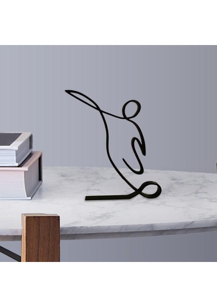 Zarif Atlet Hattı Heykel Teli Sanat Mutfak Masası Futbol Için Heykelcik Silüet 20CMX15CMX1.5CM (Yurt Dışından) modelleri