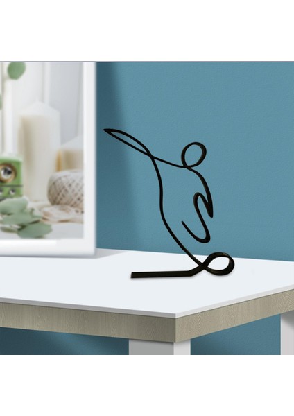 Zarif Atlet Hattı Heykel Teli Sanat Mutfak Masası Futbol Için Heykelcik Silüet 20CMX15CMX1.5CM (Yurt Dışından) fırsatları