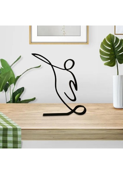 Zarif Atlet Hattı Heykel Teli Sanat Mutfak Masası Futbol Için Heykelcik Silüet 20CMX15CMX1.5CM (Yurt Dışından) indirimleri