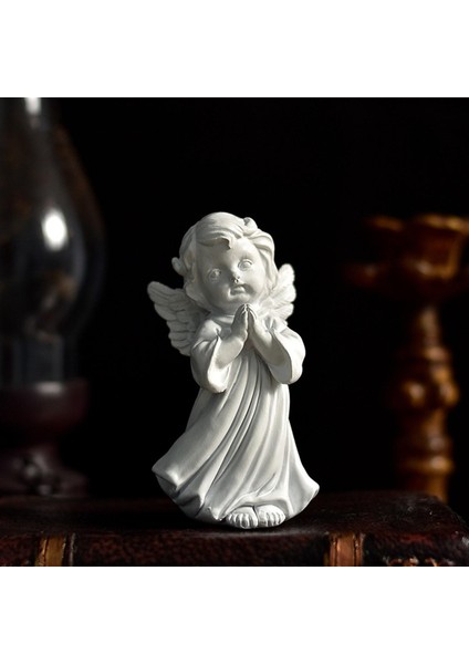 Reçine Melek Heykel Heykel Masaüstü Süsleri El Yapımı Dekoratif Dua Sol (Yurt Dışından) modelleri