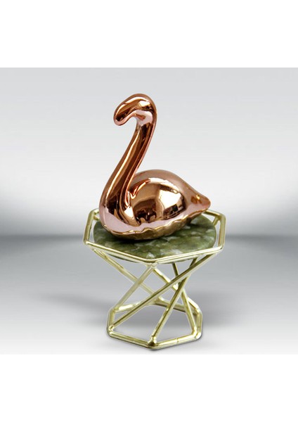 Sevimli Seramik Heykel Heykel Masası Merkez Parçası Kitaplık Hayvanları Figürinler Gül Altın Flamingo (Yurt Dışından) modelleri