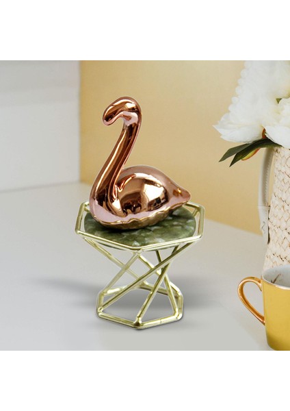 Sevimli Seramik Heykel Heykel Masası Merkez Parçası Kitaplık Hayvanları Figürinler Gül Altın Flamingo (Yurt Dışından) fırsatları