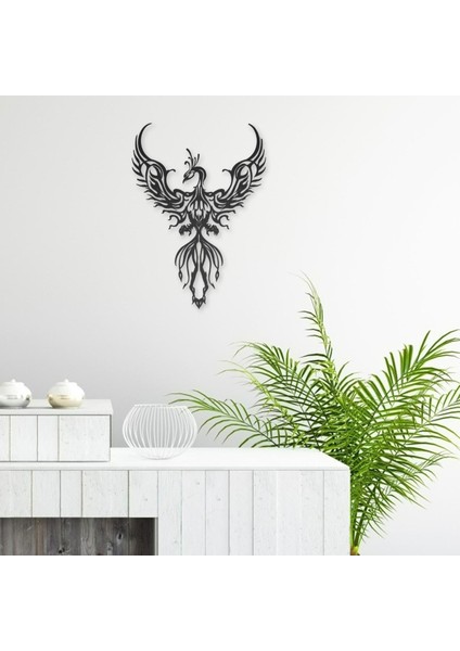 Yaratıcı Metal Phoenix Duvar Sanat Dekoru Hayvan Heykeli Yatak Odası Ev 45CM (Yurt Dışından)