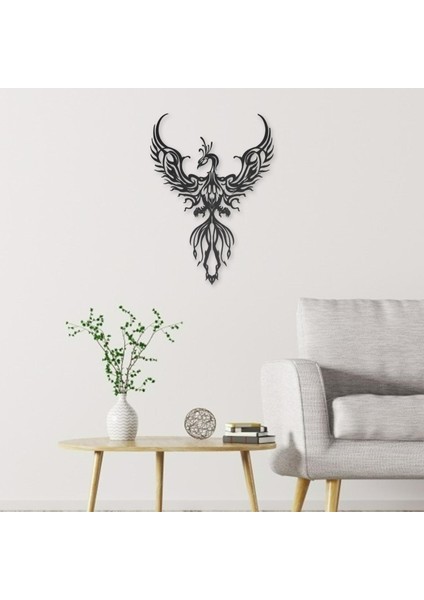 Yaratıcı Metal Phoenix Duvar Sanat Dekoru Hayvan Heykeli Yatak Odası Ev 45CM (Yurt Dışından)