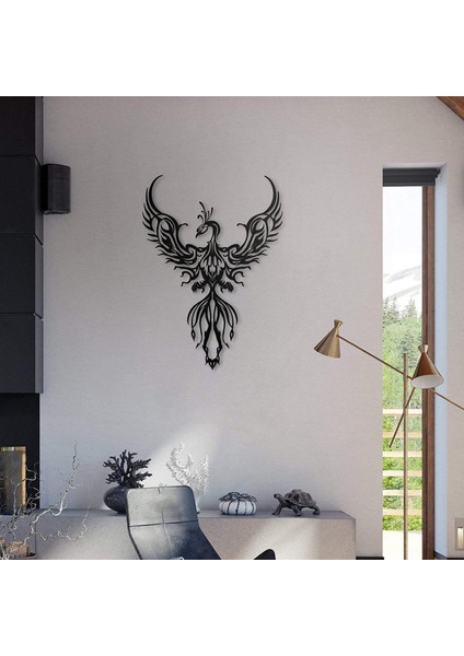 Yaratıcı Metal Phoenix Duvar Sanat Dekoru Hayvan Heykeli Yatak Odası Ev 45CM (Yurt Dışından)