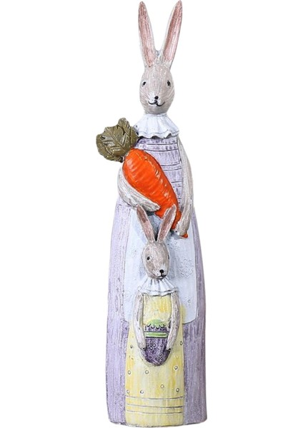 Yaratıcı Tavşan Heykeli Ev Dekoru Süsleme Figürinleri Masaüstü Tavşan Zanaat Kadın (Yurt Dışından)