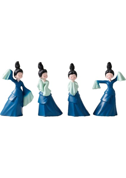 Reçine Lady Dancer Heykeli Antik Kadın Raf Dekoru Için Dans Bebek 2x Büyük 2x Küçük (Yurt Dışından) fiyatları