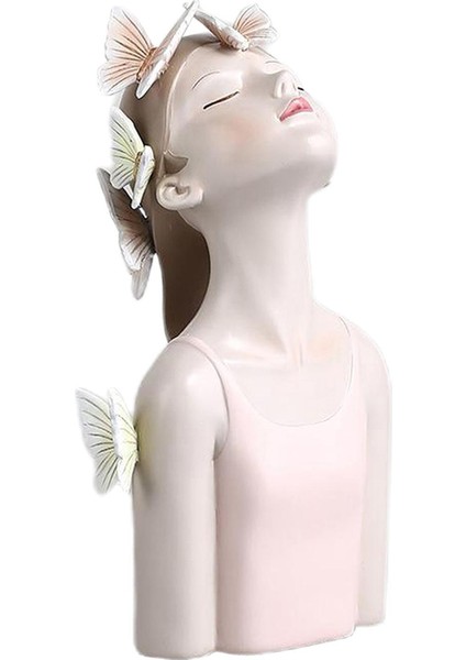 Butterfly Peri Figürleri Kız Figürinler Reçine Masa Heykelleri Ev Dekorları Pembe 14X11.5X27CM (Yurt Dışından)