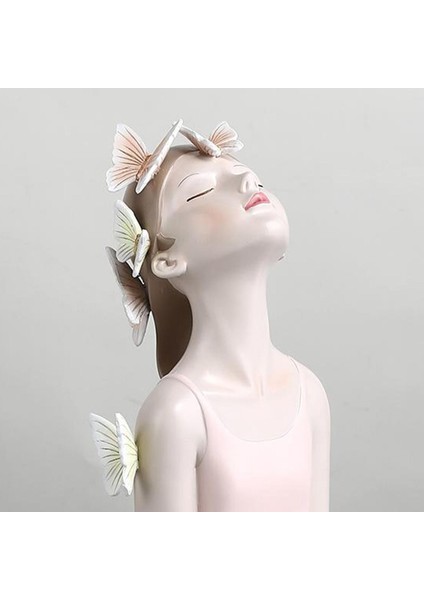 Butterfly Peri Figürleri Kız Figürinler Reçine Masa Heykelleri Ev Dekorları Pembe 14X11.5X27CM (Yurt Dışından) modelleri