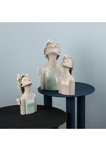 Butterfly Peri Figürleri Kız Figürinler Reçine Masa Heykelleri Ev Dekorları Pembe 14X11.5X27CM (Yurt Dışından) fırsatları