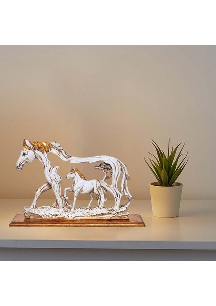 Modern Daimi Horse Statue Sanat Heykeli Ev Masa Dekorasyonları Sanat Beyaz 16X6X13CM (Yurt Dışından) fiyatları