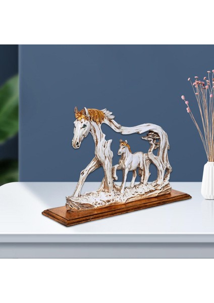 Modern Daimi Horse Statue Sanat Heykeli Ev Masa Dekorasyonları Sanat Beyaz 16X6X13CM (Yurt Dışından) indirimleri