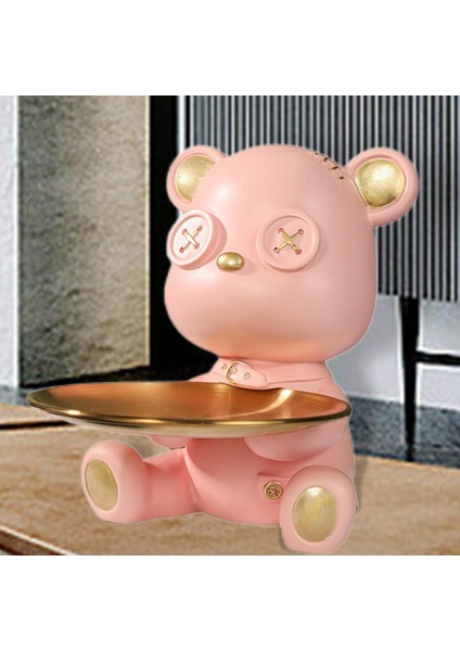 Ayı Depolama Tepsisi Heykeli Meyve Tepsisi Dekoratif Depolama Tepsisi Hayvan Heykel Pembe (Yurt Dışından) fırsatları