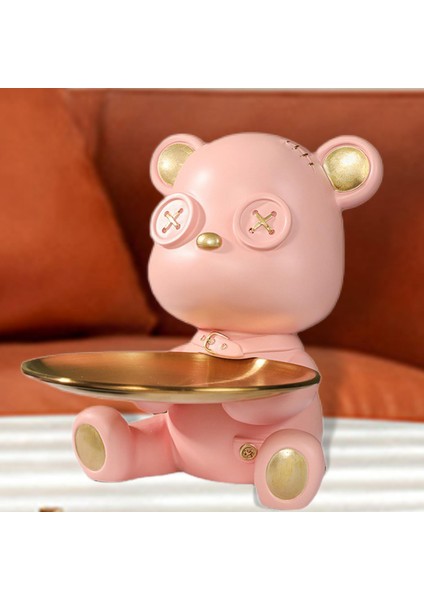 Ayı Depolama Tepsisi Heykeli Meyve Tepsisi Dekoratif Depolama Tepsisi Hayvan Heykel Pembe (Yurt Dışından) indirimleri