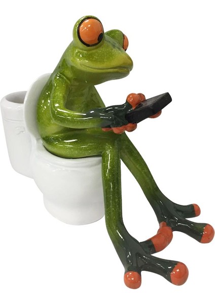 3D Kurbağa Figürin El Sanatları Oturan Tuvalet Süsleri Araba (Yurt Dışından)