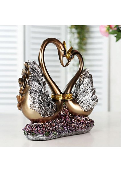 Swan Çift Altın Reçine Hayvan Heykeli Whelk Heykelcik Reçine El Sanatları Ev Dekorasyon Hediyesi (Yurt Dışından) indirimleri
