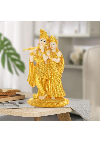 Krishna Oynayan Flüt Heykeli Altın Hindu Tanrı Ev Ofis Dekor Hediye (Yurt Dışından) fırsatları