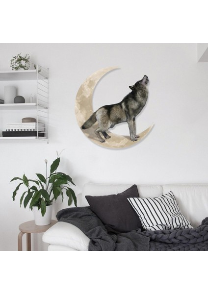 Metal Kurt Uluyan Heykel Duvar Dekor Sanat Moon Home Patio Oturma Odası 30X30 (Yurt Dışından) fiyatları