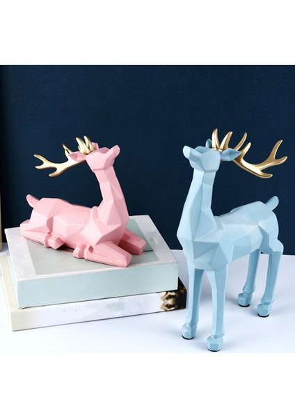 2x Reçine Geyik Heykeli Heykel Kitaplık Figürin Dekürü Süsleme (Yurt Dışından) fiyatları