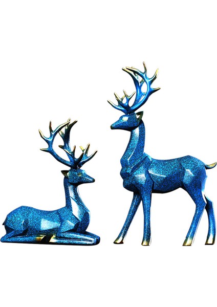 2 Adet Reçine Geyik Heykelcik Dekorasyonu Ofis Mavisi Için Kapalı Heykel (Yurt Dışından) fiyatları
