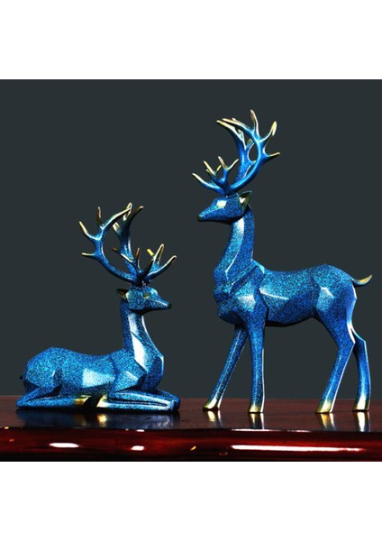 2 Adet Reçine Geyik Heykelcik Dekorasyonu Ofis Mavisi Için Kapalı Heykel (Yurt Dışından) fırsatları