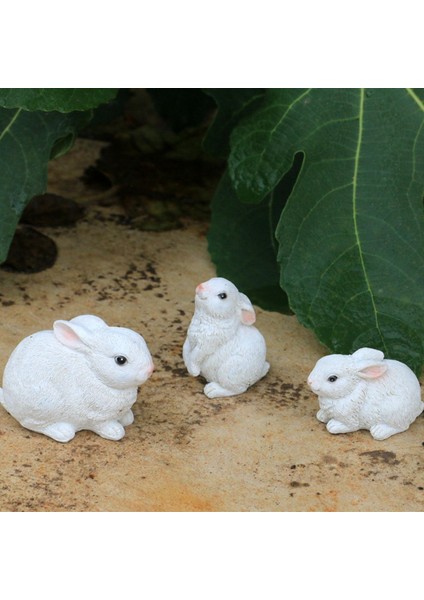 3pcs Tavşan Heykel Reçine El Sanatları Tavşan Figürinleri Bahçe Raf Oturma Odası (Yurt Dışından) modelleri