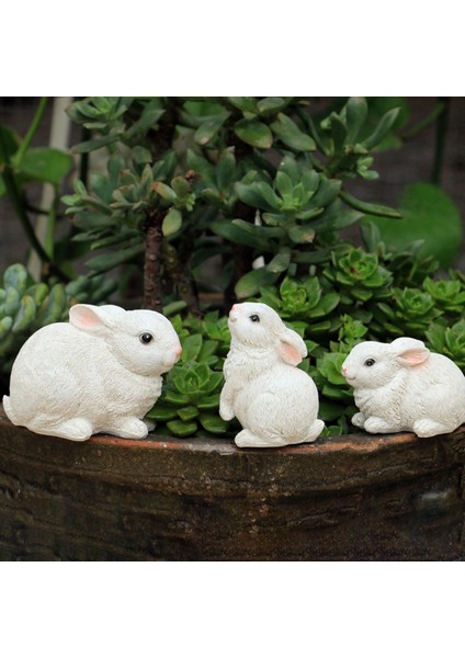 3pcs Tavşan Heykel Reçine El Sanatları Tavşan Figürinleri Bahçe Raf Oturma Odası (Yurt Dışından) fırsatları