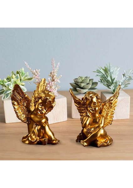 2x Cherubs Angels Heykel Reçine El Yapımı Ev Dekor Masası Altın Için Sevimli (Yurt Dışından) fırsatları