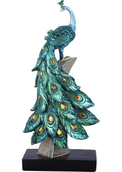 Tavuskuşu Heykeli En Iyi Hediye Süsleme Kitaplık Masaüstü Dekorasyon Mavi L Için (Yurt Dışından)