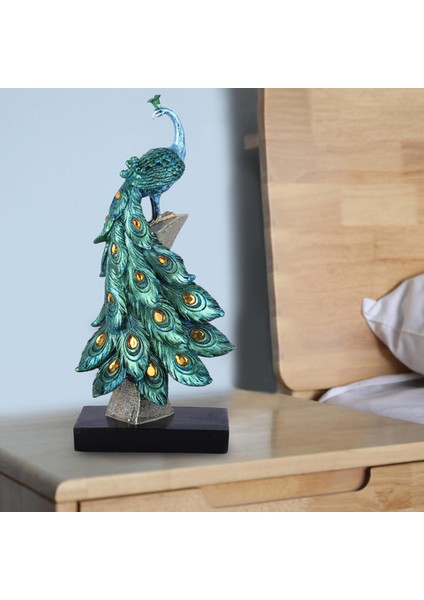 Tavuskuşu Heykeli En Iyi Hediye Süsleme Kitaplık Masaüstü Dekorasyon Mavi L Için (Yurt Dışından) indirimleri