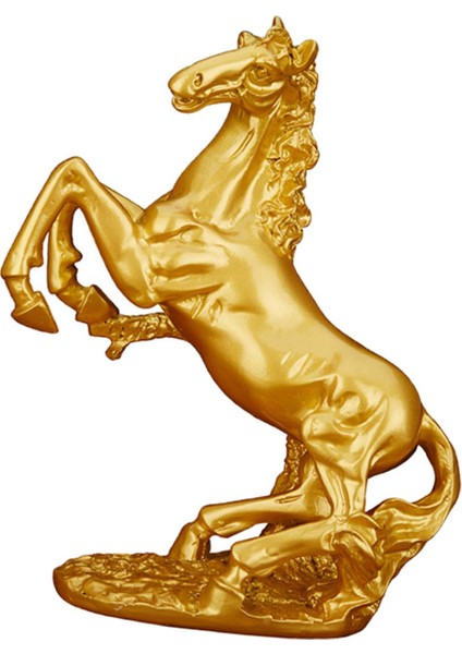 Reçine At Heykeli Heykel Heykel Sanat Zanaat Raf Masaüstü Dekor Altın (Yurt Dışından)