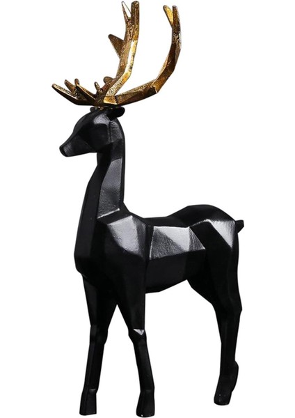 Elk Şeklindeki Heykel Hayvan Süsü Heykel Heykel Fotoğrafı Sahne Dekor Siyah (Yurt Dışından)