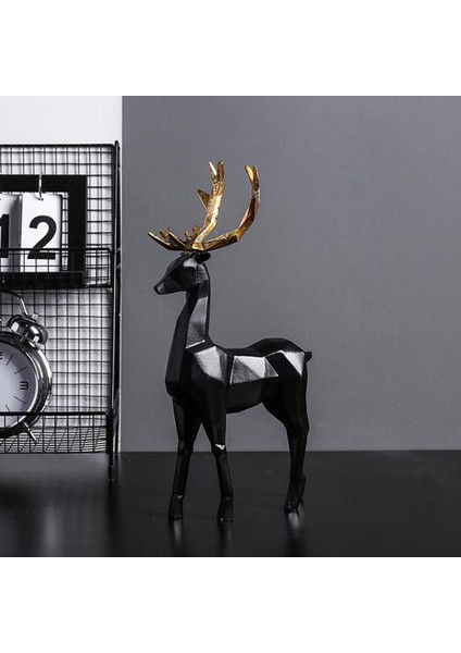 Elk Şeklindeki Heykel Hayvan Süsü Heykel Heykel Fotoğrafı Sahne Dekor Siyah (Yurt Dışından) fiyatları