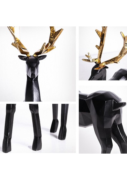 Elk Şeklindeki Heykel Hayvan Süsü Heykel Heykel Fotoğrafı Sahne Dekor Siyah (Yurt Dışından) modelleri