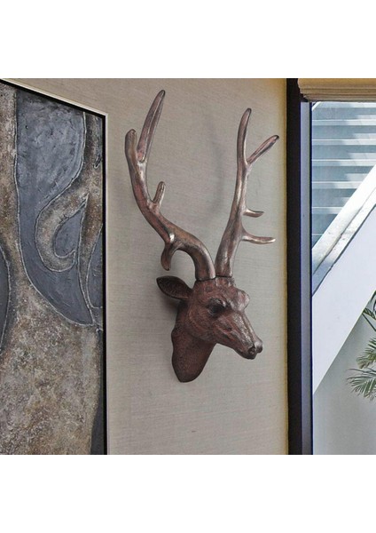 Geyik Baş Duvar Dekor Duvar Heykeli Kırmızı Kahverengi (Yurt Dışından) modelleri