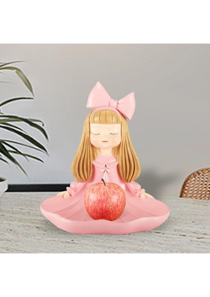 Reçine Kız Heykel Depolama Tepsisi Hediye Çok Amaçlı Sanat Anahtarlar Için Yatak Odası Pembe (Yurt Dışından) fırsatları