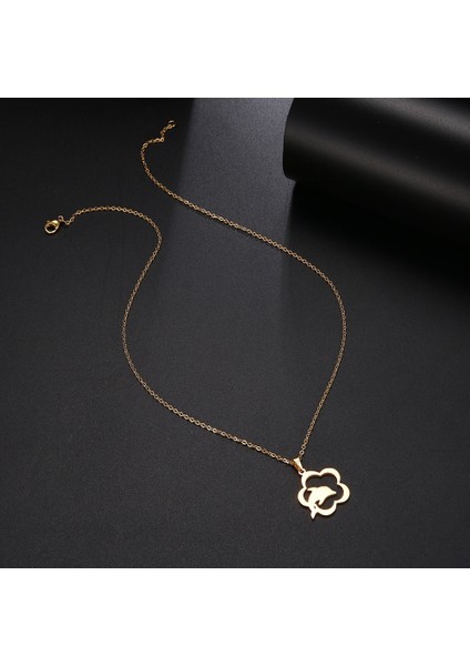 Titanyum Paslanmaz Çelik " Yunus Balığı " Kolyesi (Gold) fiyatları