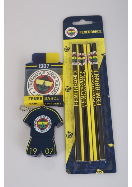 LİSANSLI FENERBAHÇE 5'Lİ KURŞUN KALEM, SİLGİ VE FORMA TASARIM KALEMTRAŞ SETİ