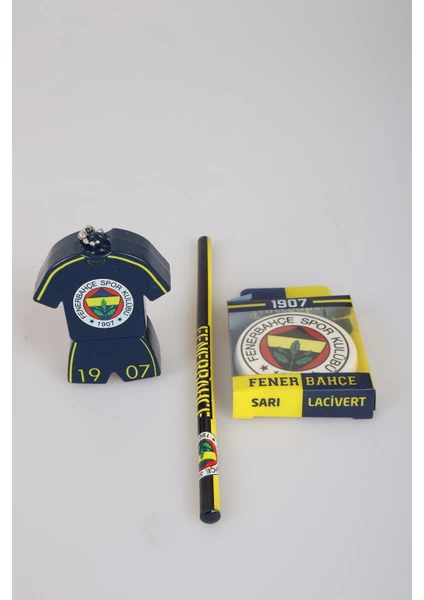 LİSANSLI FENERBAHÇE KURŞUN KALEM, SİLGİ VE FORMA TASARIM KALEMTRAŞ SETİ