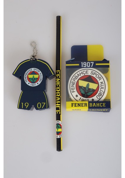 LİSANSLI FENERBAHÇE KURŞUN KALEM, SİLGİ VE FORMA TASARIM KALEMTRAŞ SETİ