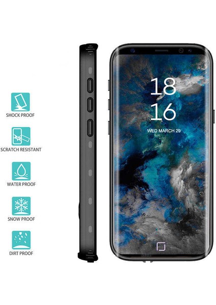 Samsung Galaxy S9 Plus Kılıf 360 Koruma Su Geçirmez Toz Geçirmez Tam Koruma Magsafe Wireless Kapak (Su)