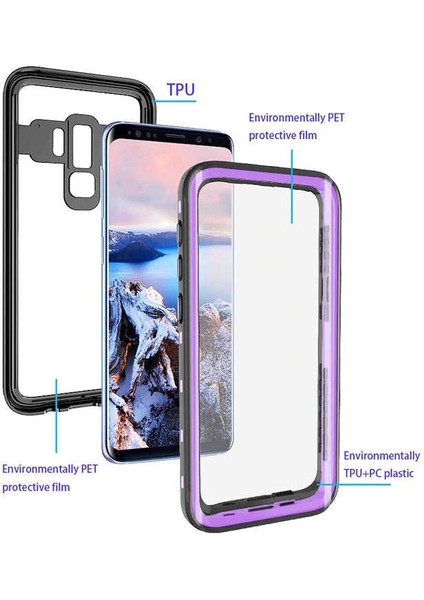 Samsung Galaxy S9 Plus Kılıf 360 Koruma Su Geçirmez Toz Geçirmez Tam Koruma Magsafe Wireless Kapak (Su)