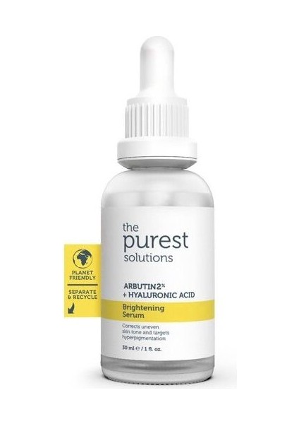 The Purest Solutions Leke   Cilt Tonu Eşitleyici Cilt Bakım Serumu 30 ml Arbutin %2 + Hyaluronic Acid