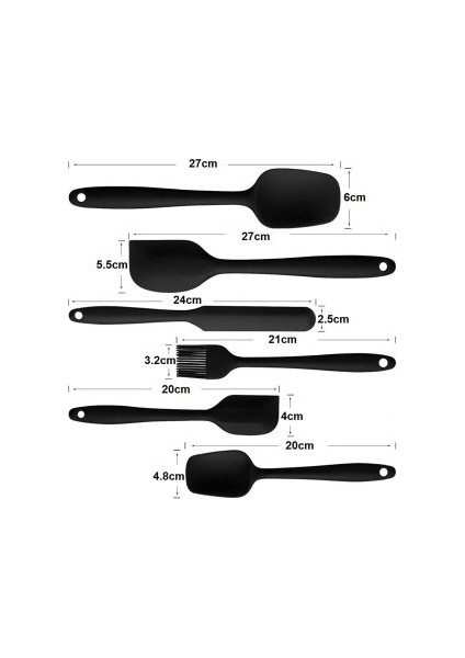 Shop-Set Isıya Dayanıklı Yanmaz Yapışmaz Silikon Spatula Seti 6 Parça-Kırmızı modelleri