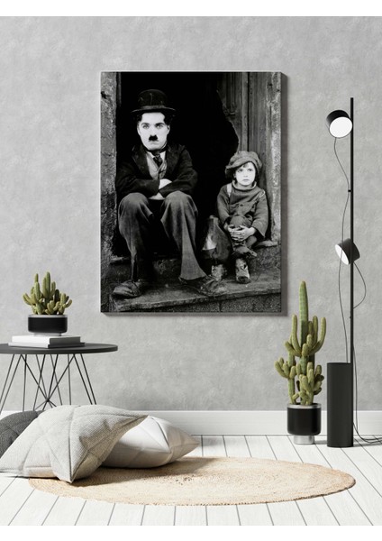 Charlie Chaplin Dikey Kanvas Tablo