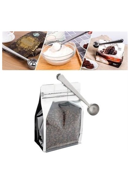 Mandallı Kahve Ölçü Kaşığı Silver Çok Fonksiyonlu Paslanmaz Çelik Kaşık fiyatları