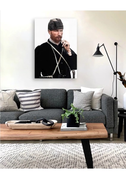 Mustafa Kemal Atatürk Portresi Beyaz Fon Cam Tablo indirimleri