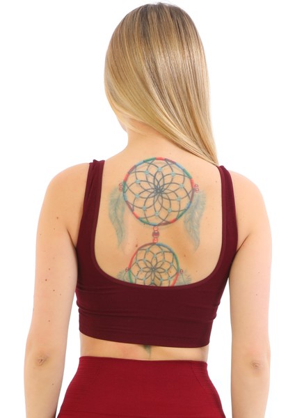 Yeni Sezon Ince Askılı Pedli Fitilli Smsm Toparlayıcı Crop Büstiyer Kırmızı indirimleri